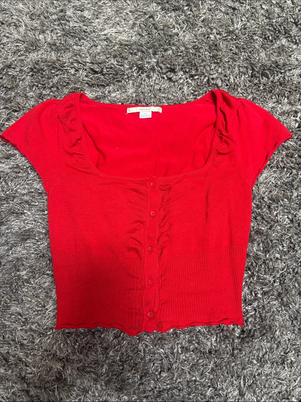 Urban Outfitters Red Button-Front Crop Top